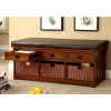 Mission Craftsman Oak Leatherette Storage Bench